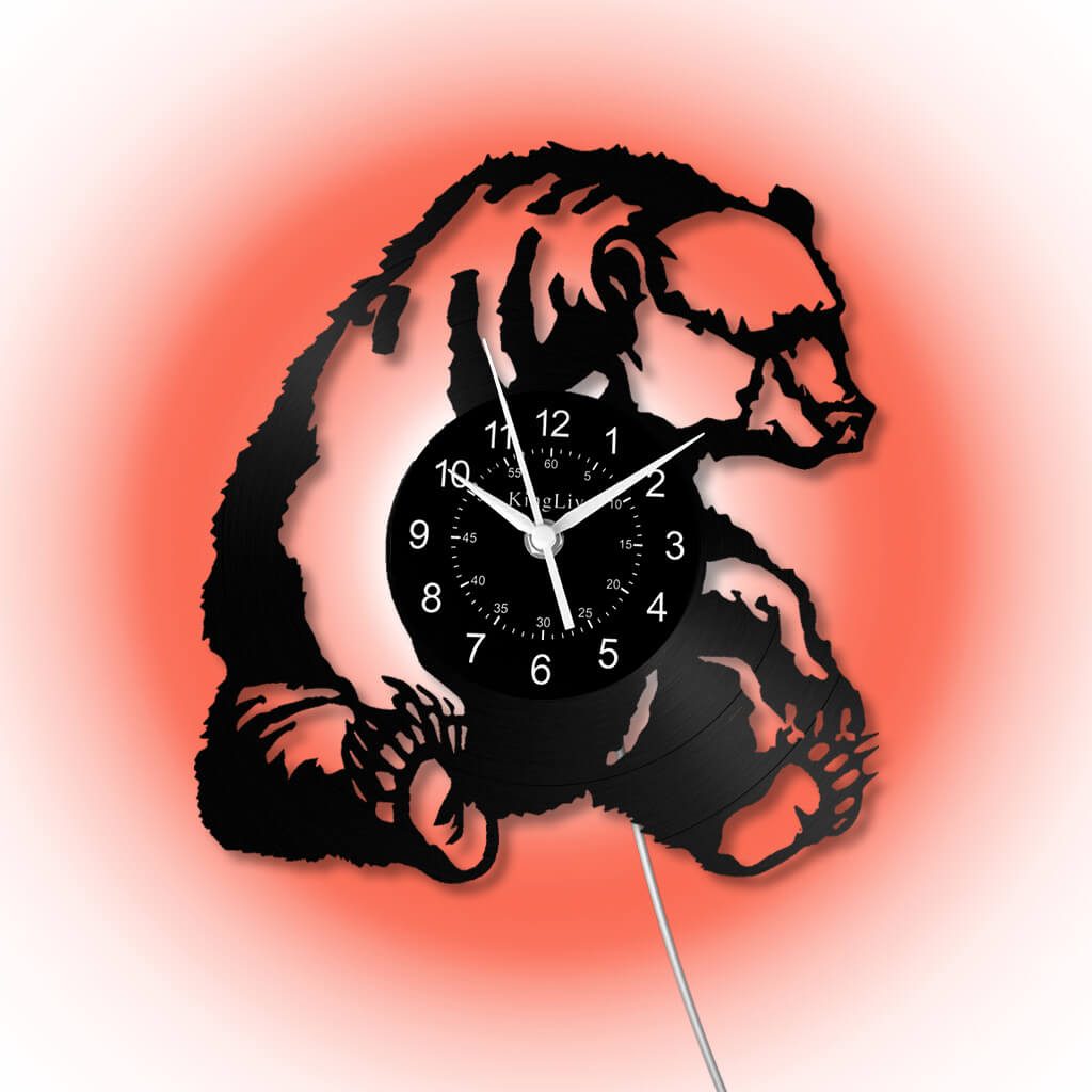 LED Vinyl Wall Clock | Bear | 12'' | 0294WPB
