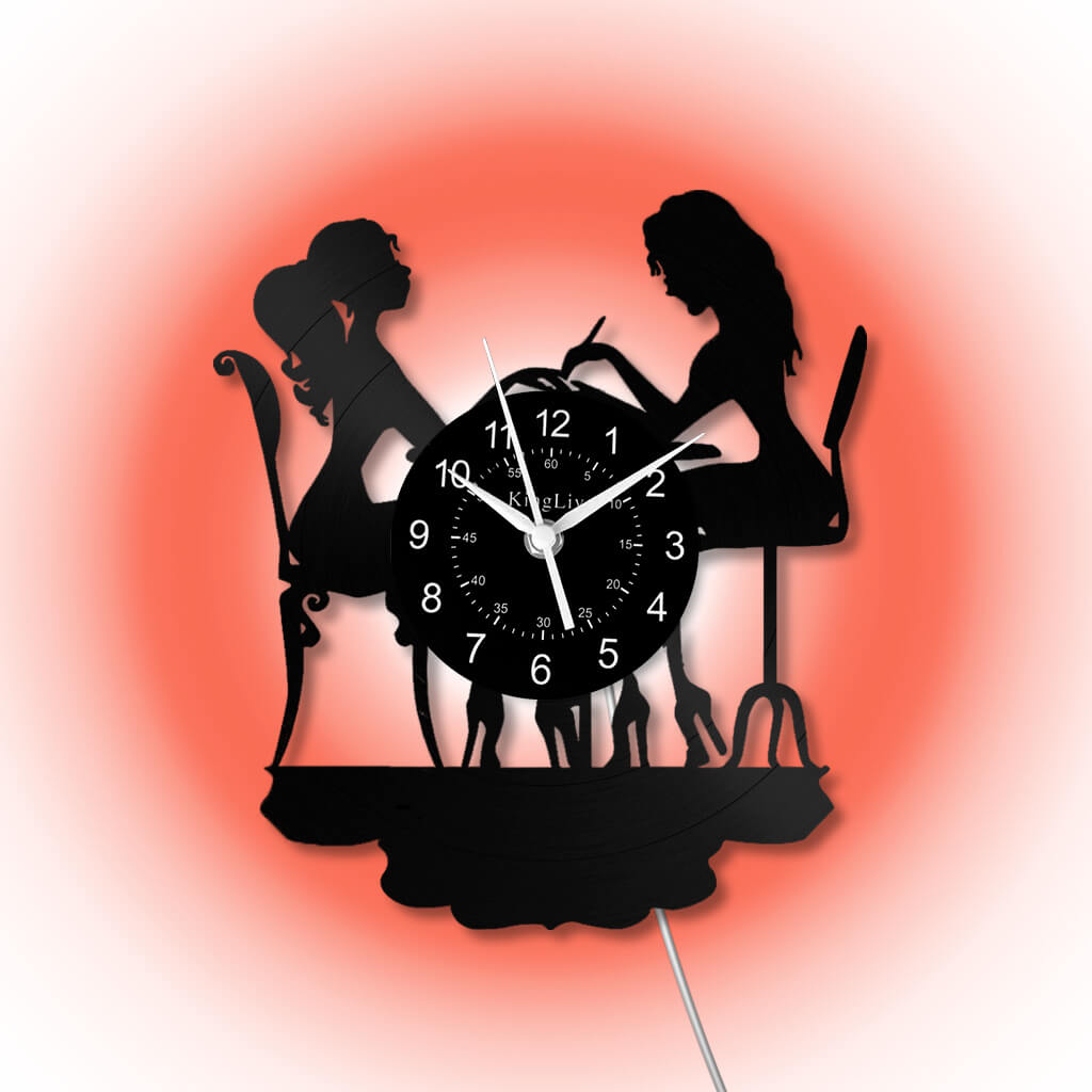 LED Vinyl Wall Clock | Nail Salon | Barber Shop | 12''