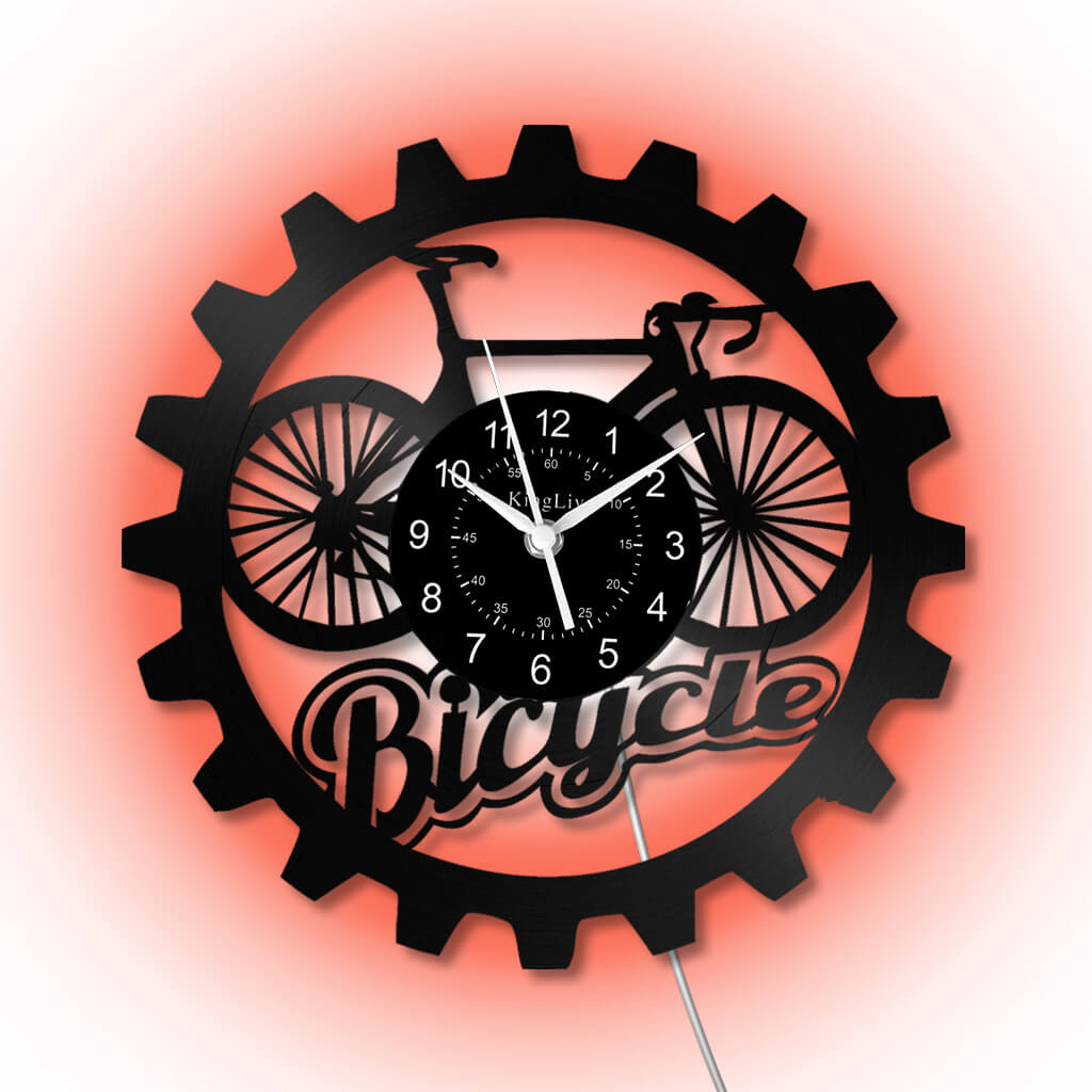 LED Vinyl Wall Clock | Bicycle | 12'' | 0258WPB