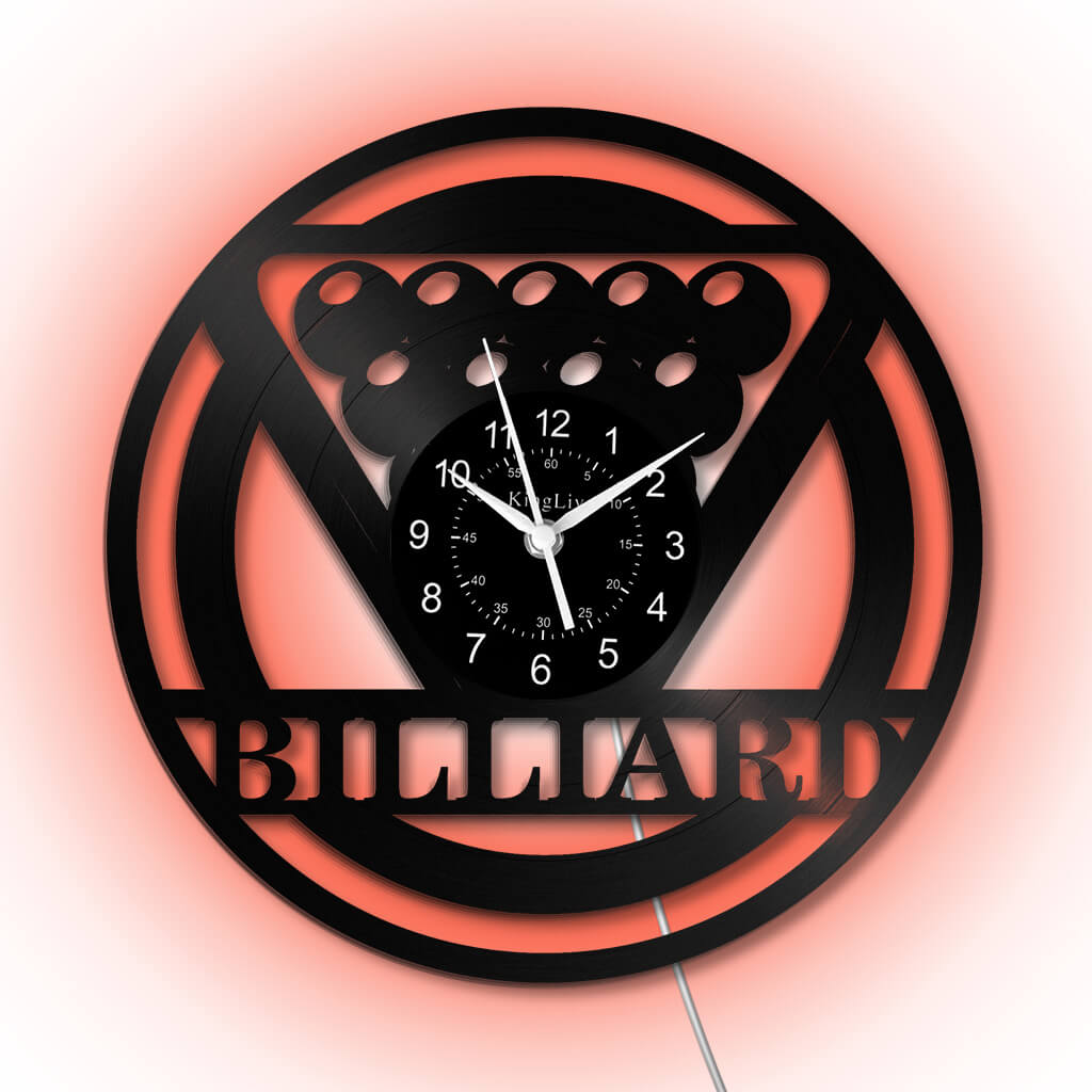 LED Vinyl Wall Clock | Billiards | 12'' | 0229WPB