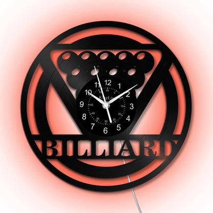 LED Vinyl Wall Clock | Billiards | 12'' | 0229WPB