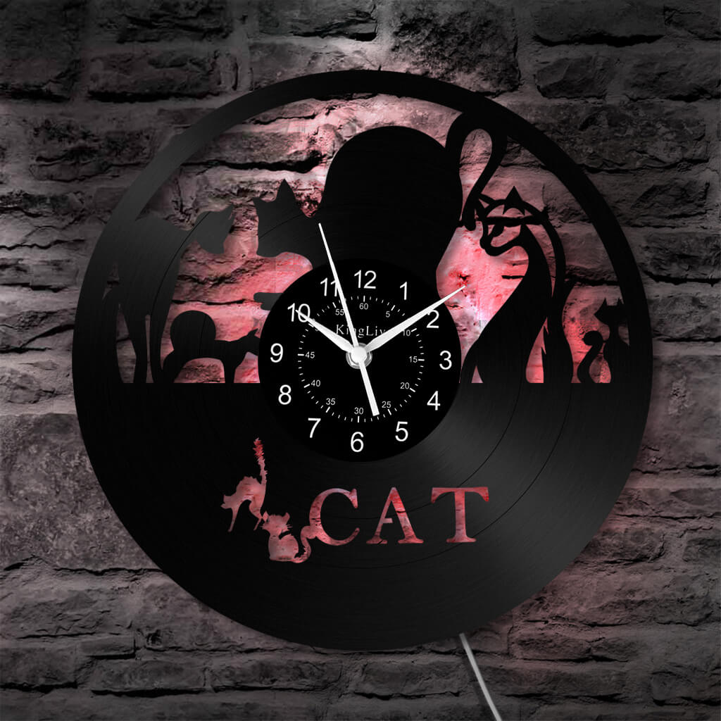 Vinyl Wall Clock | Cat | 12''