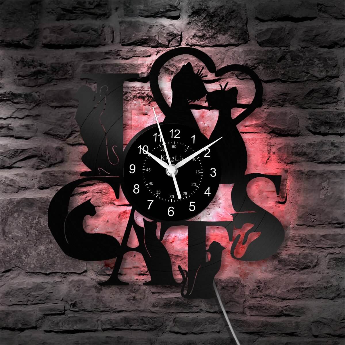 Vinyl Wall Clock | Cat | 12''
