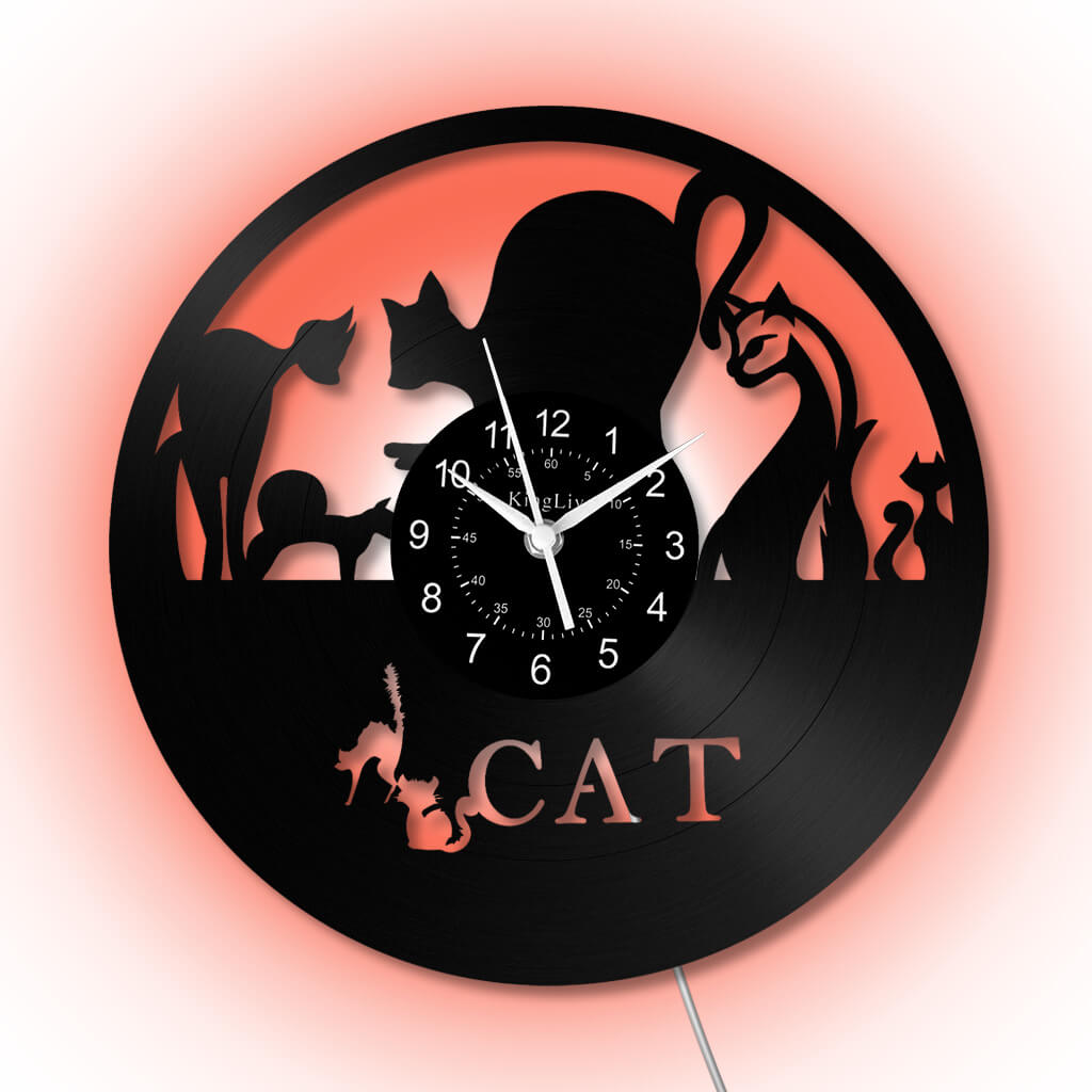 Vinyl Wall Clock | Cat | 12''