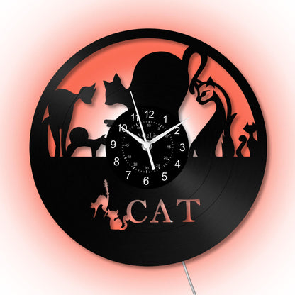 Vinyl Wall Clock | Cat | 12''