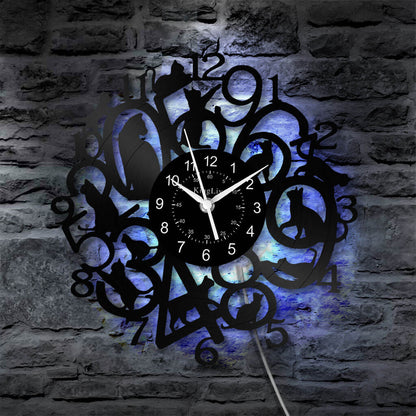 Vinyl Wall Clock | Cats | 12'' | 0281WPB