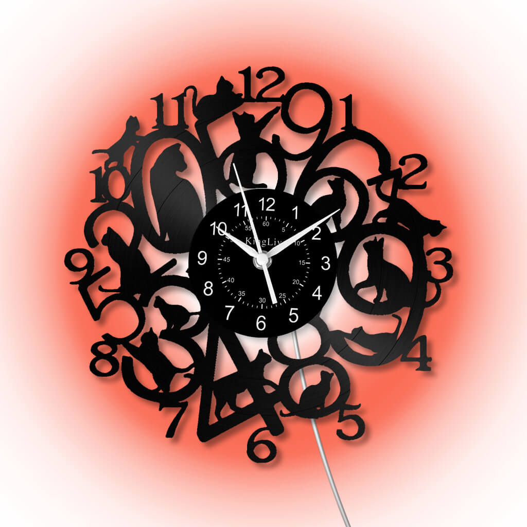 Vinyl Wall Clock | Cat | 12''