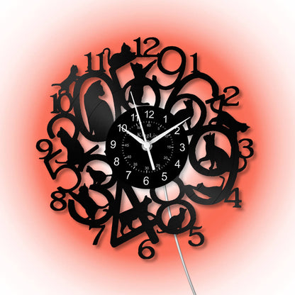 Vinyl Wall Clock | Cat | 12''