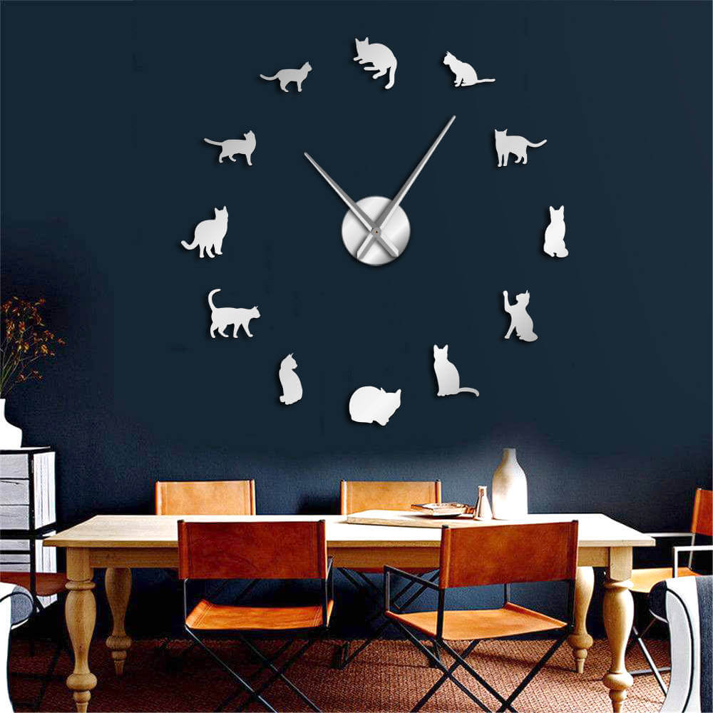 DIY Wall Clock  | Cat | 19'' - 37'' | AWC010