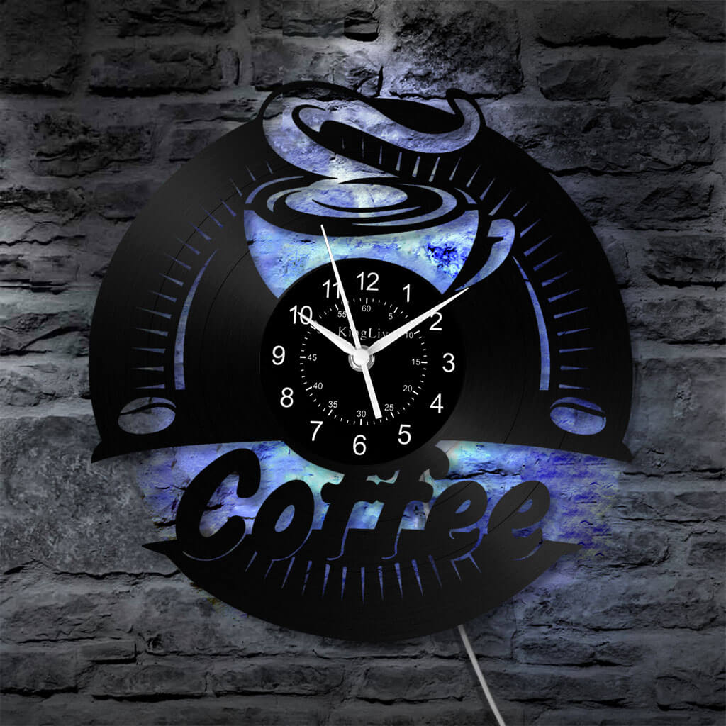 LED Vinyl Wall Clock | Coffee | 12'' | 0262WPB