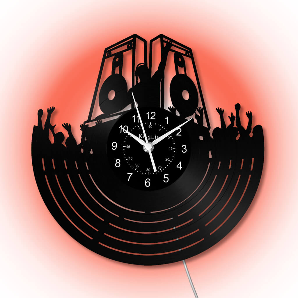LED Vinyl Wall Clock | Custom DJ Name | 12''