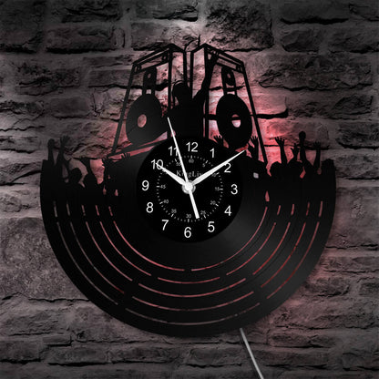 LED Vinyl Wall Clock | Custom DJ Name | 12''