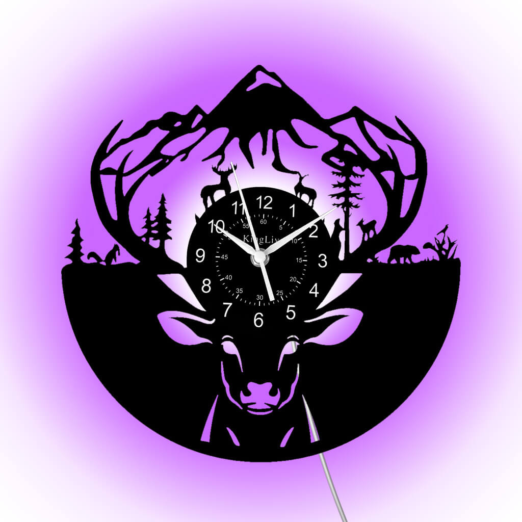 LED Vinyl Wall Clock | Moose Deer