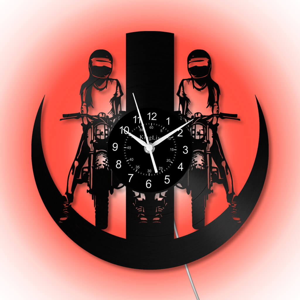 LED Vinyl Wall Clock | Dirt Bike Motocross | 12'' | 0327WPB