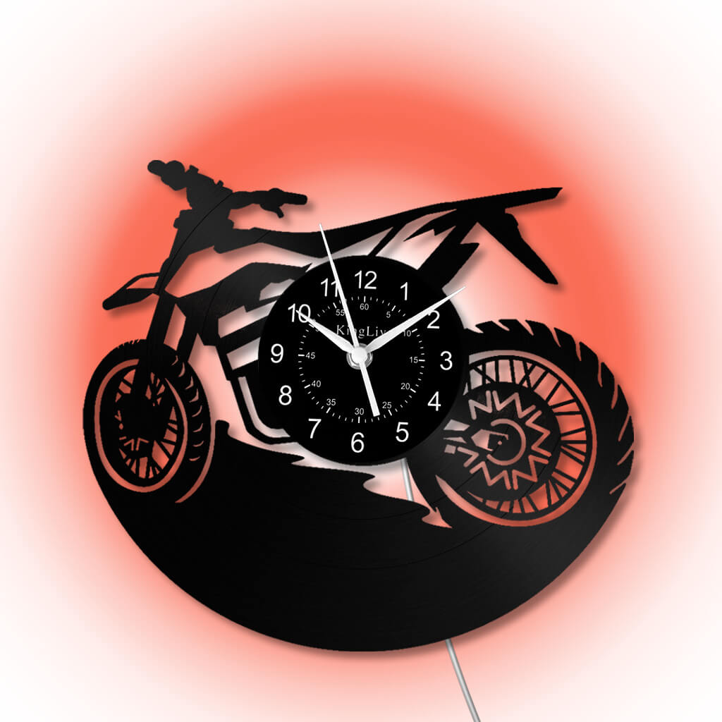LED Vinyl Wall Clock | Dirt Bike | 12'' | 0217WPB