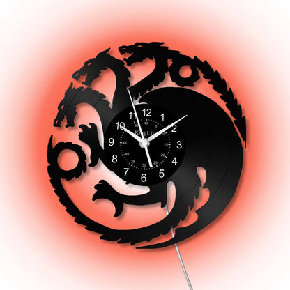 LED Vinyl Wall Clock | Dragon | 12'' | 0166WPB