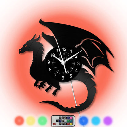 LED Vinyl Wall Clock | Dragon | 12''