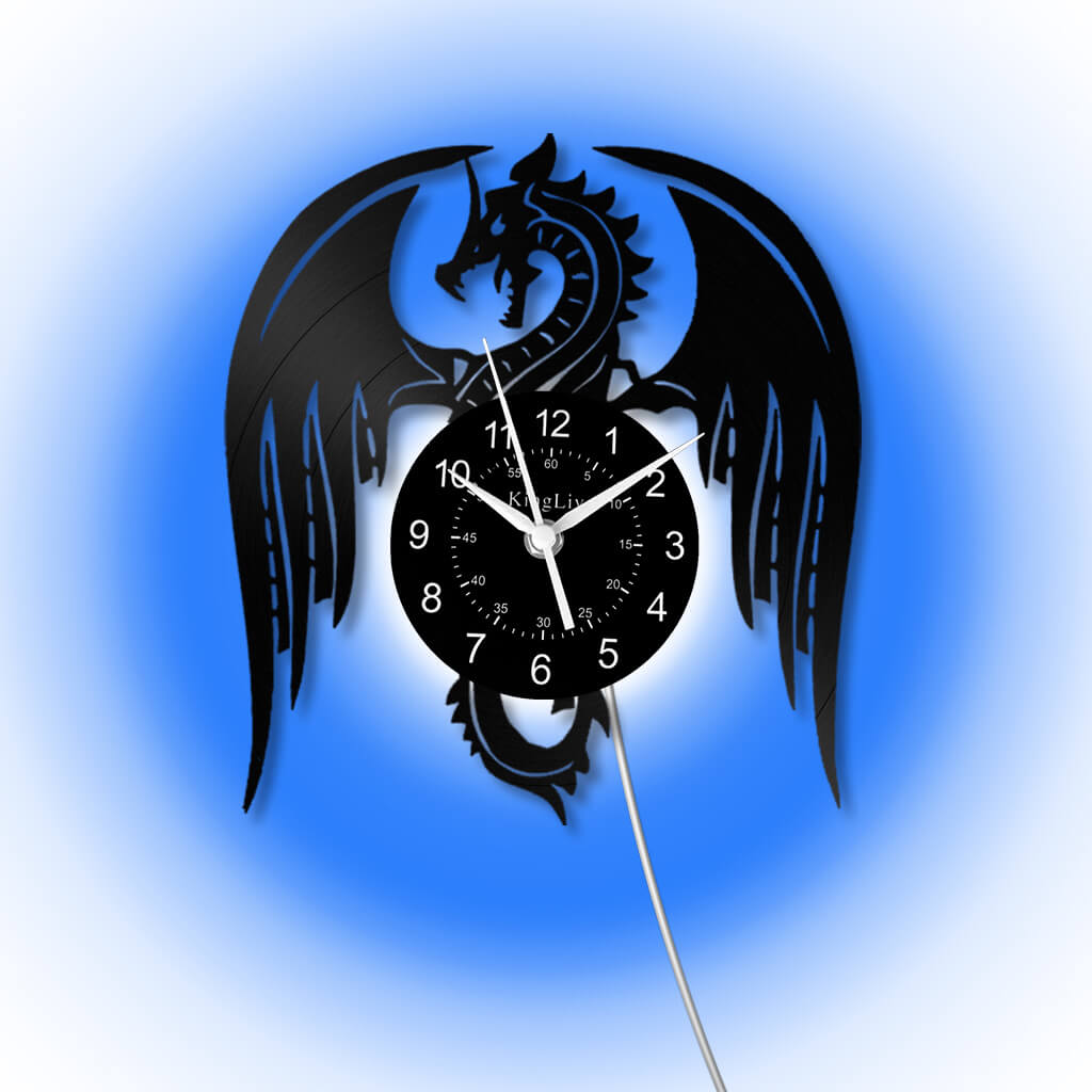 LED Vinyl Wall Clock | Dragon | 12''