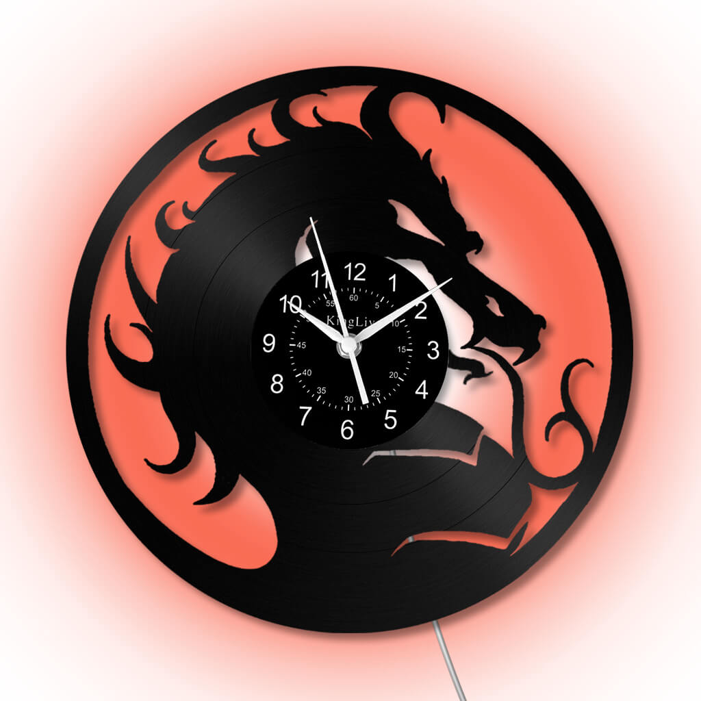 LED Vinyl Wall Clock | Dragon | 12''