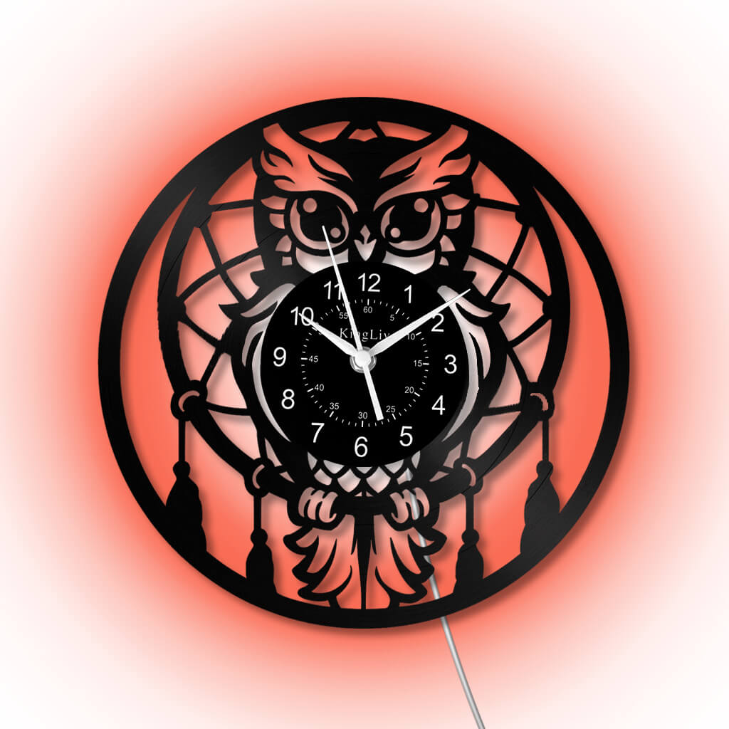 LED Vinyl Wall Clock | Owl