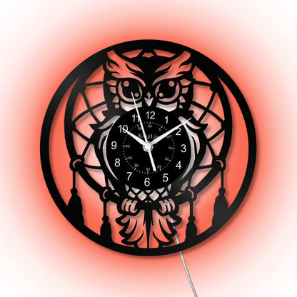 LED Vinyl Wall Clock | Owl