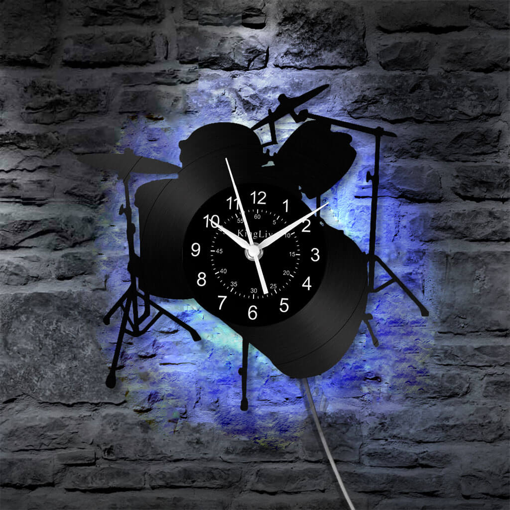 LED Vinyl Wall Clock | Drum | 12'' | 0278WPB