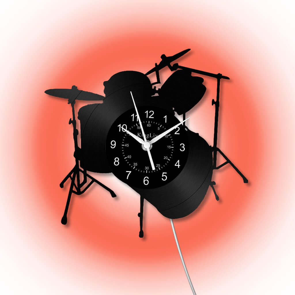 LED Vinyl Wall Clock | Drum | 12'' | 0278WPB