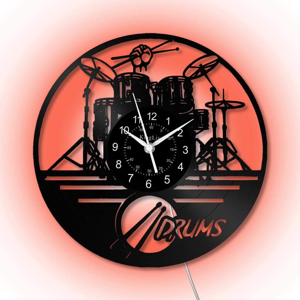 LED Vinyl Wall Clock | Drum | 0117WPB