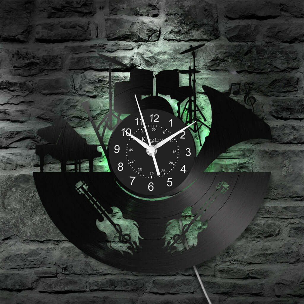 Band Music LED Vinyl Record Wall Clock 12''