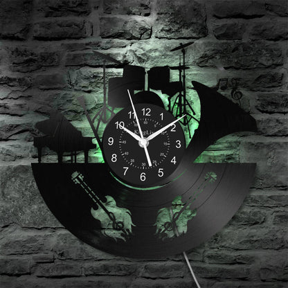 Band Music LED Vinyl Record Wall Clock 12''