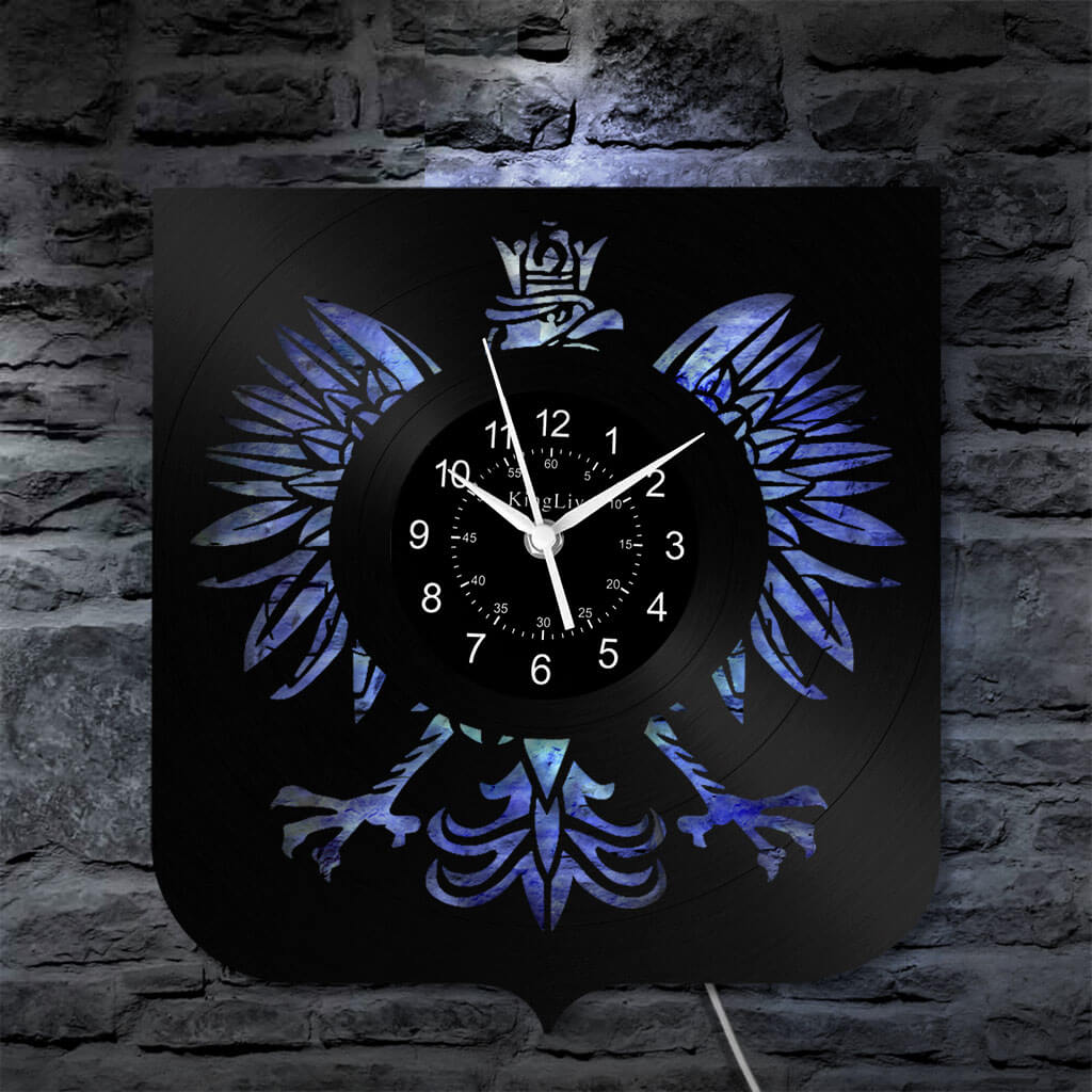 LED Vinyl Wall Clock | Poland The Coat of Arms Eagle | 0204WPBN
