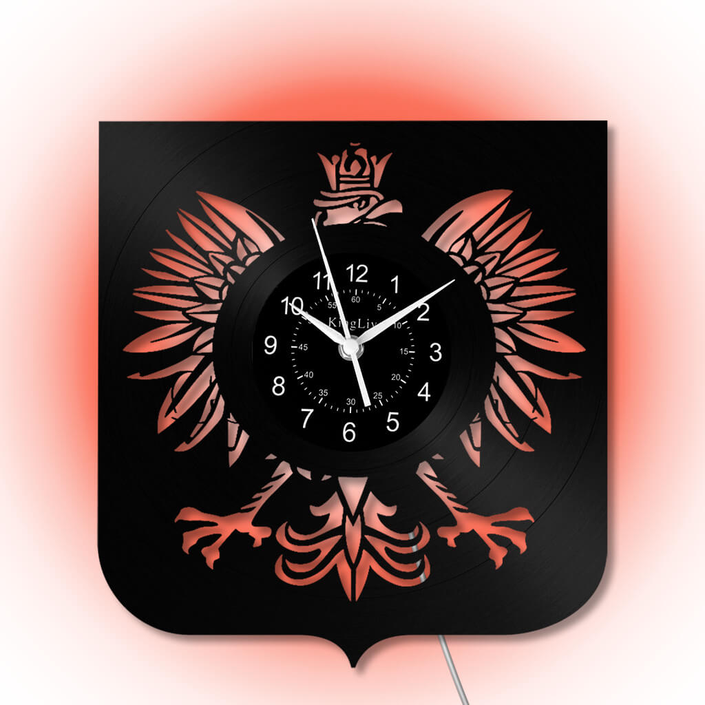 LED Vinyl Wall Clock | Poland The Coat of Arms Eagle | 0204WPBN
