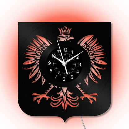 LED Vinyl Wall Clock | Poland The Coat of Arms Eagle | 0204WPBN