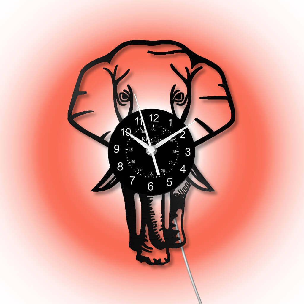 LED Vinyl Wall Clock | Elephant | 12''