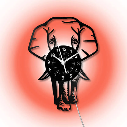 LED Vinyl Wall Clock | Elephant | 12''