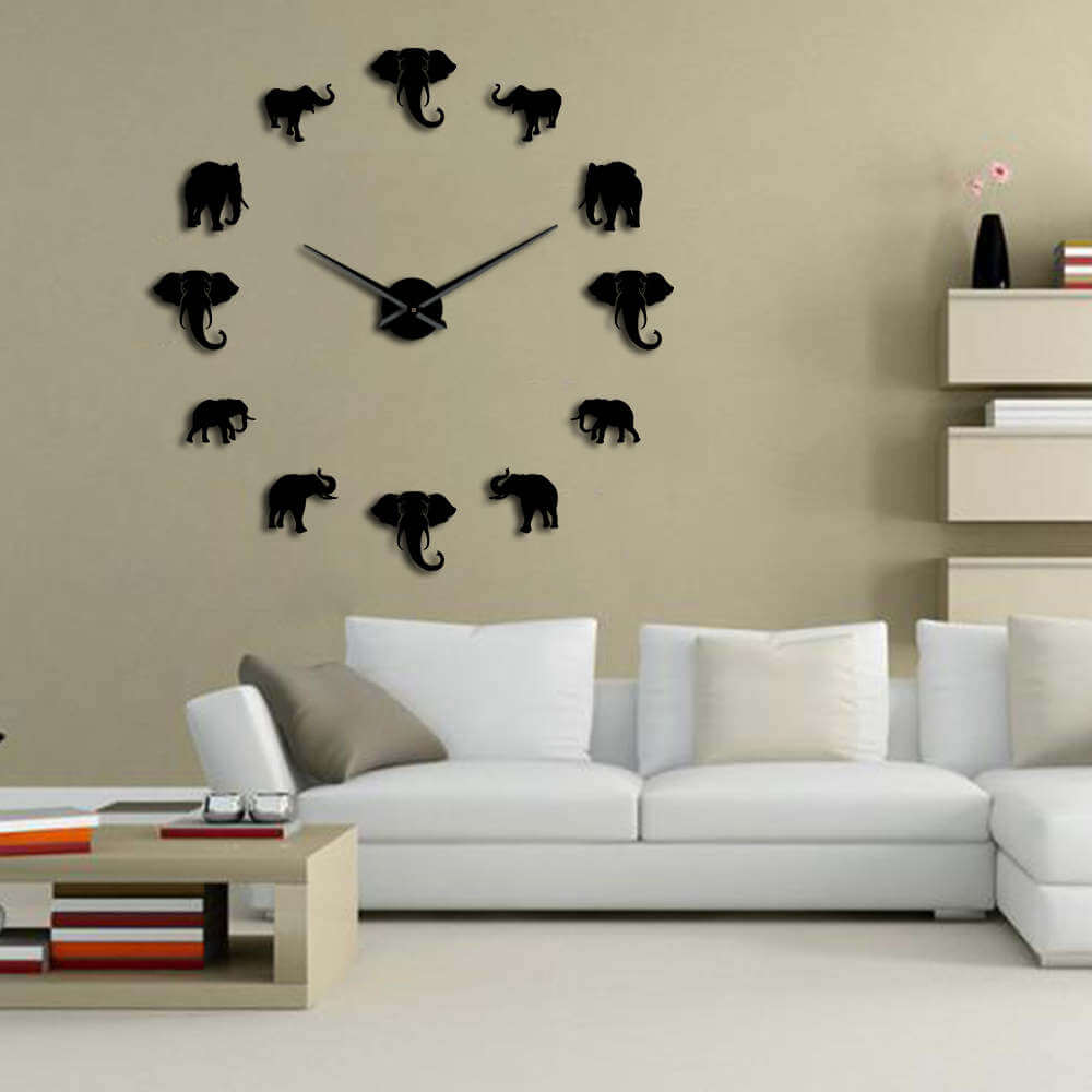 DIY Wall Clock  | Elephant | 19'' - 37'' | AWC025