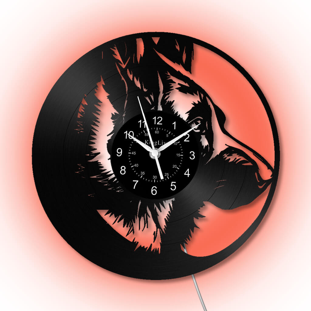 LED Vinyl Wall Clock | German Shepherd Dog | 12'' | 0240WPB