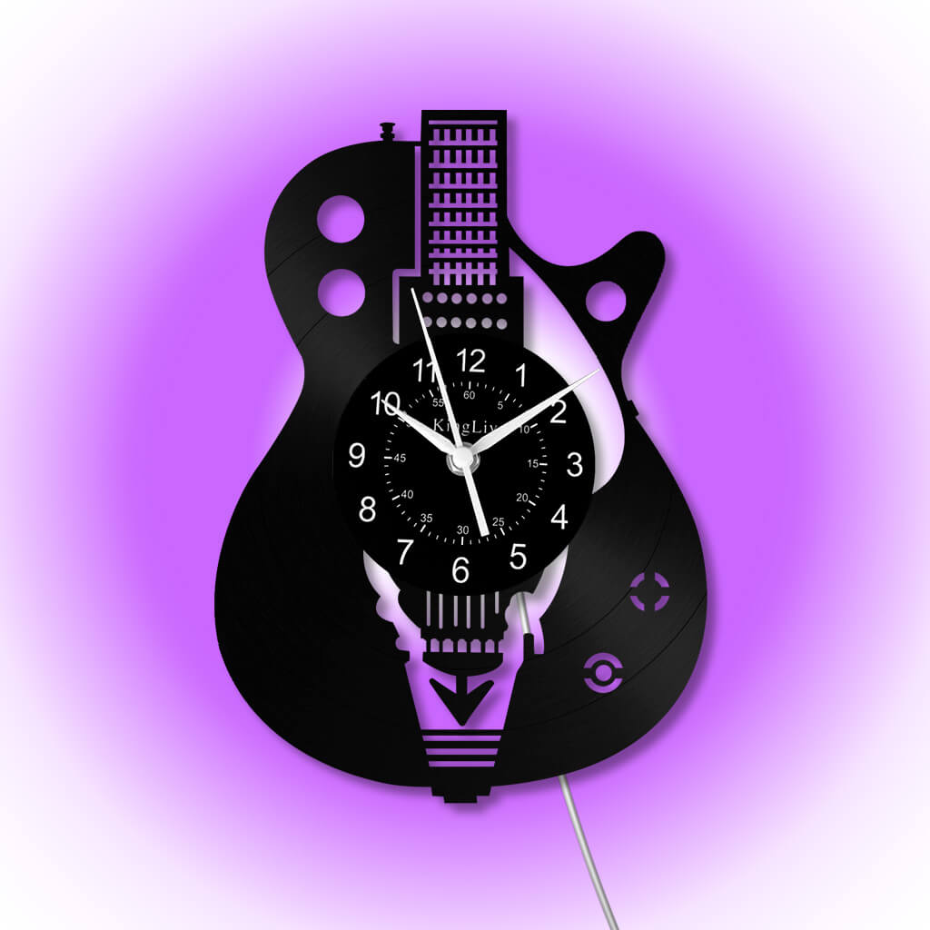 LED Vinyl Wall Clock | Guitar Custom | 12'' | 0264WPB