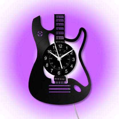 LED Vinyl Wall Clock | Guitar | 12'' | 0027WPB2