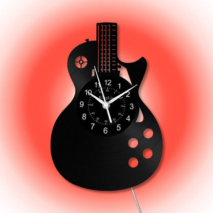 LED Vinyl Wall Clock | Guitar Music | 12''