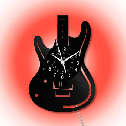 LED Vinyl Wall Clock | Guitar Music | 12''
