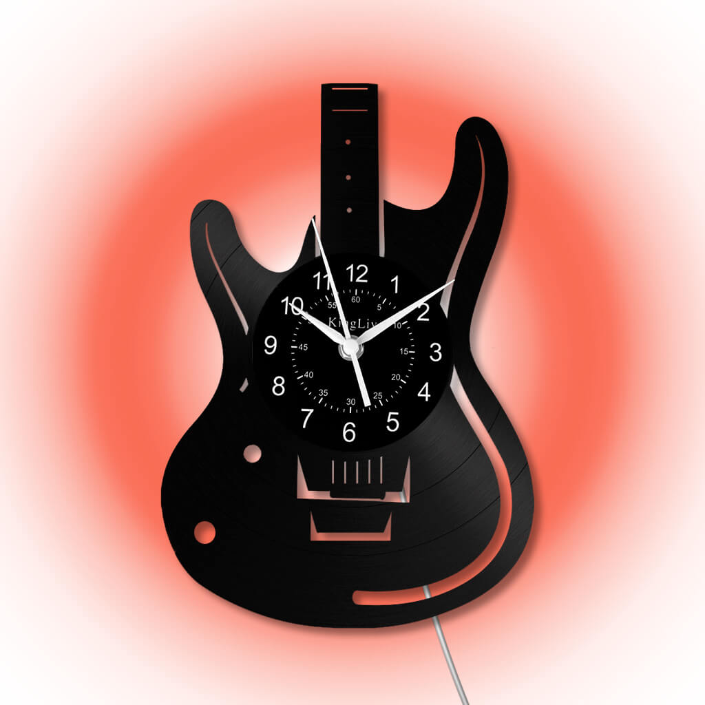LED Vinyl Wall Clock | Guitar | 12'' | 0027WPB2