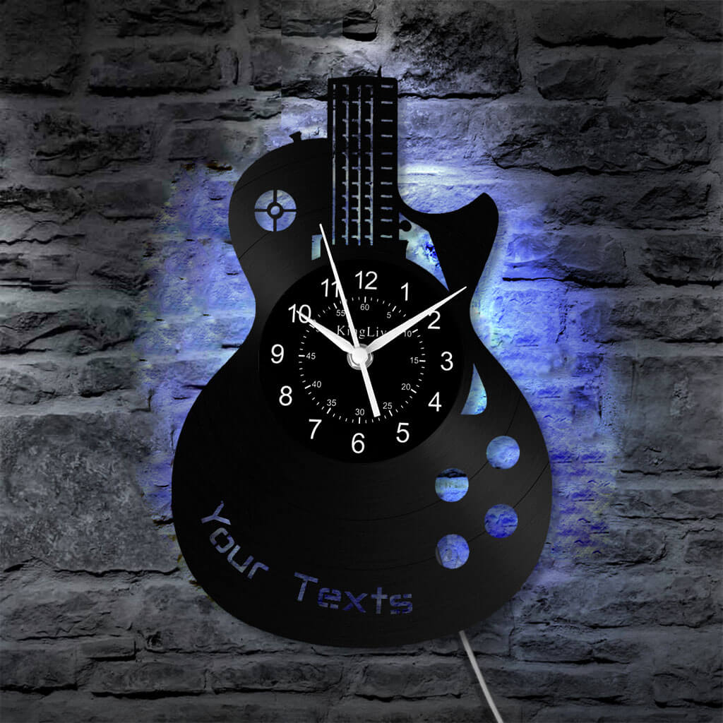 LED Vinyl Wall Clock | Guitar Custom | 12'' | 0264WPB