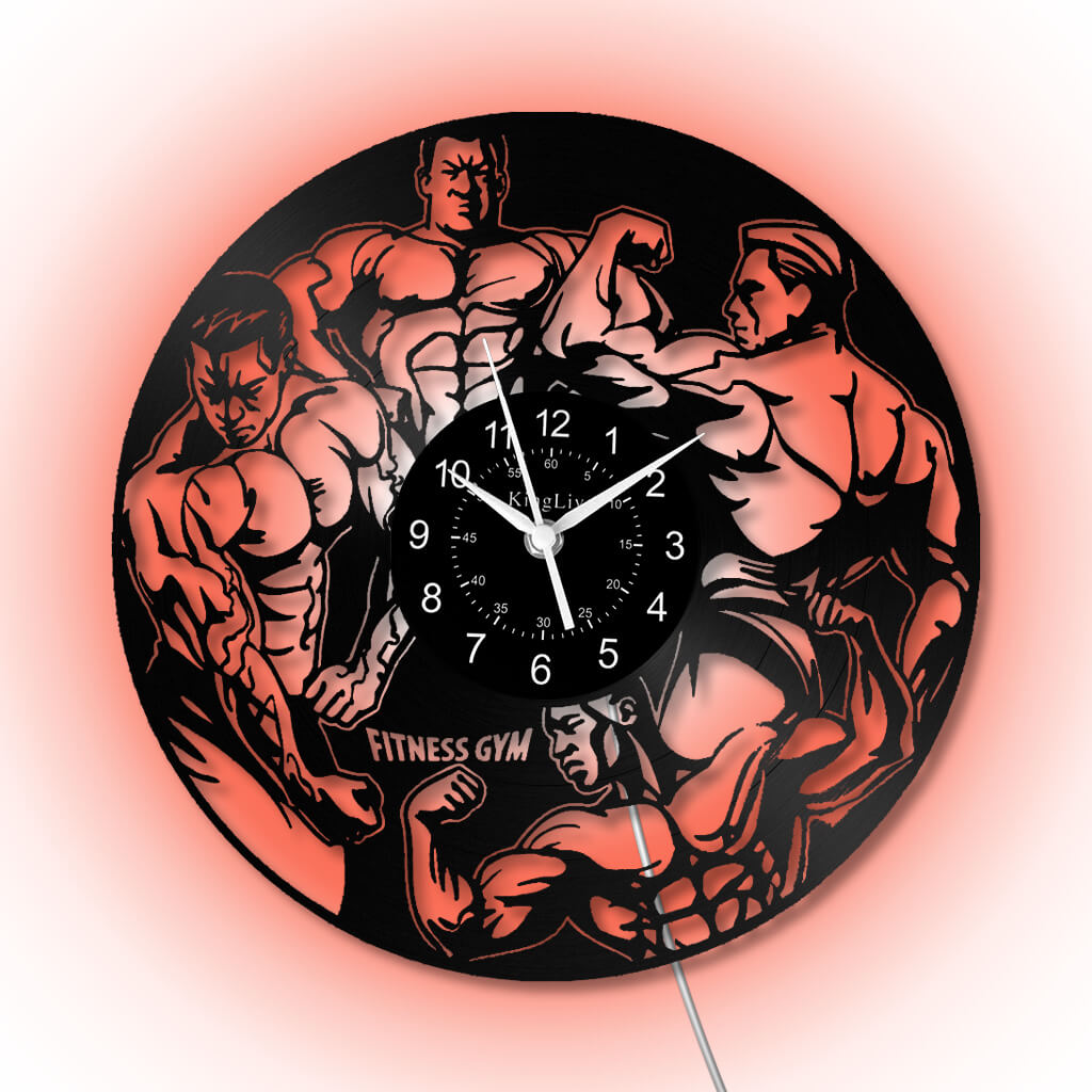 LED Vinyl Wall Clock | Gym | 12'' | 0292WPB