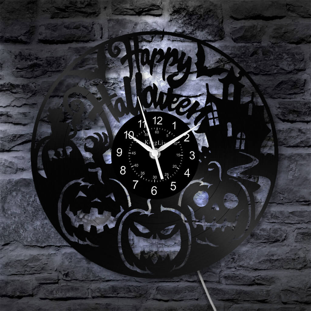 LED Vinyl Wall Clock | Halloween | 12''