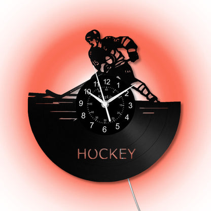 LED Vinyl Wall Clock | Hockey | 12''