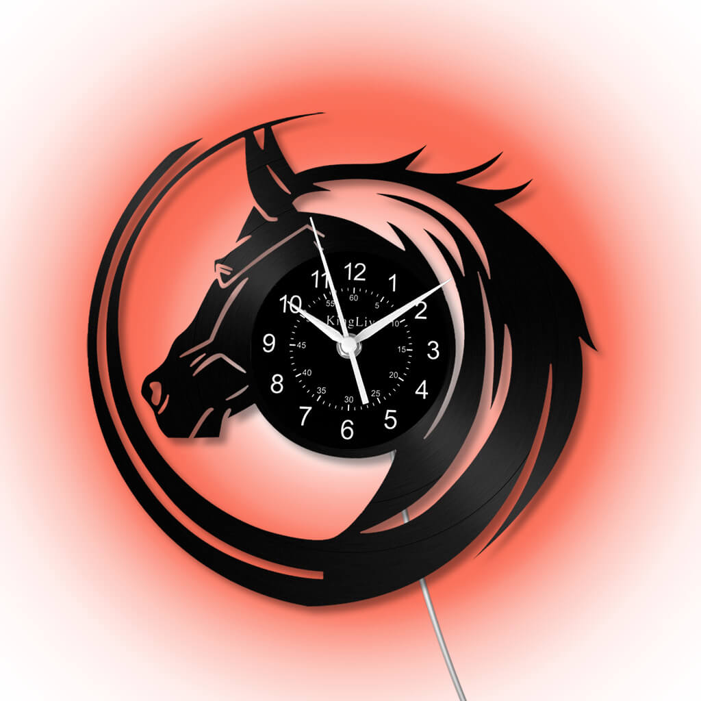 LED Vinyl Wall Clock | Horse | 0114WPBN