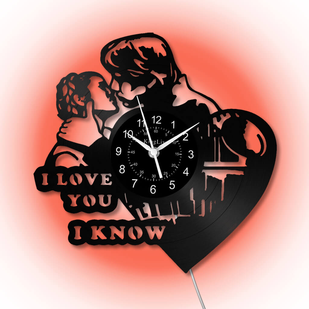 LED Vinyl Wall Clock | I Love You | 12'' | 0218WPB
