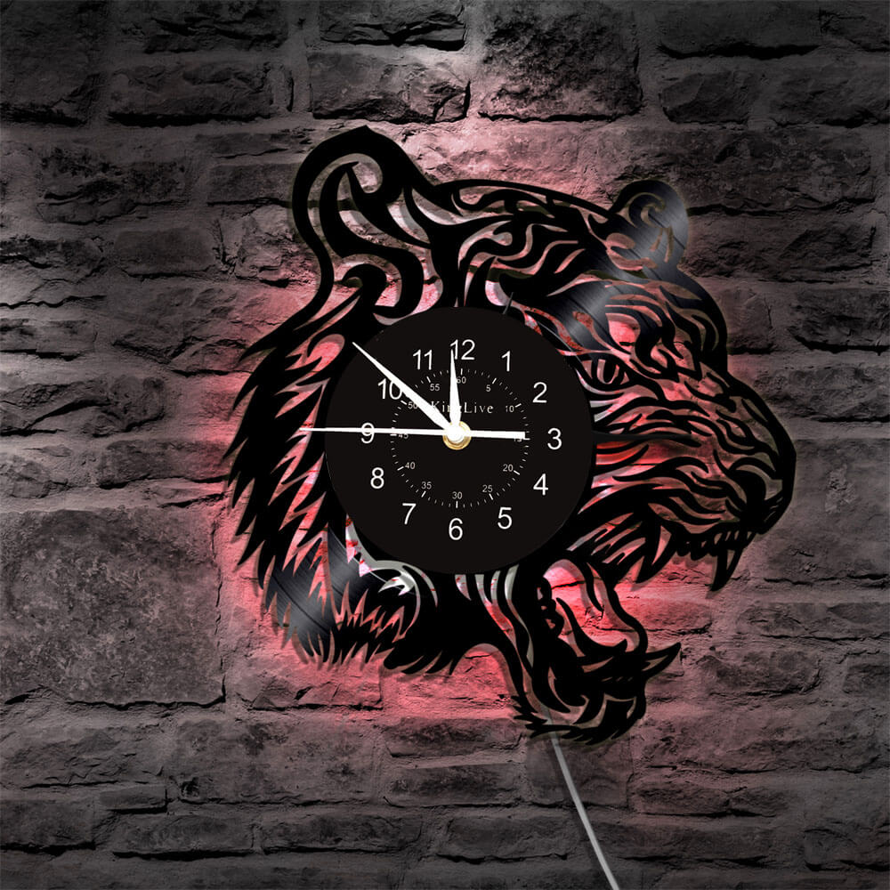 Tiger Led Vinyl Record Wall Clock