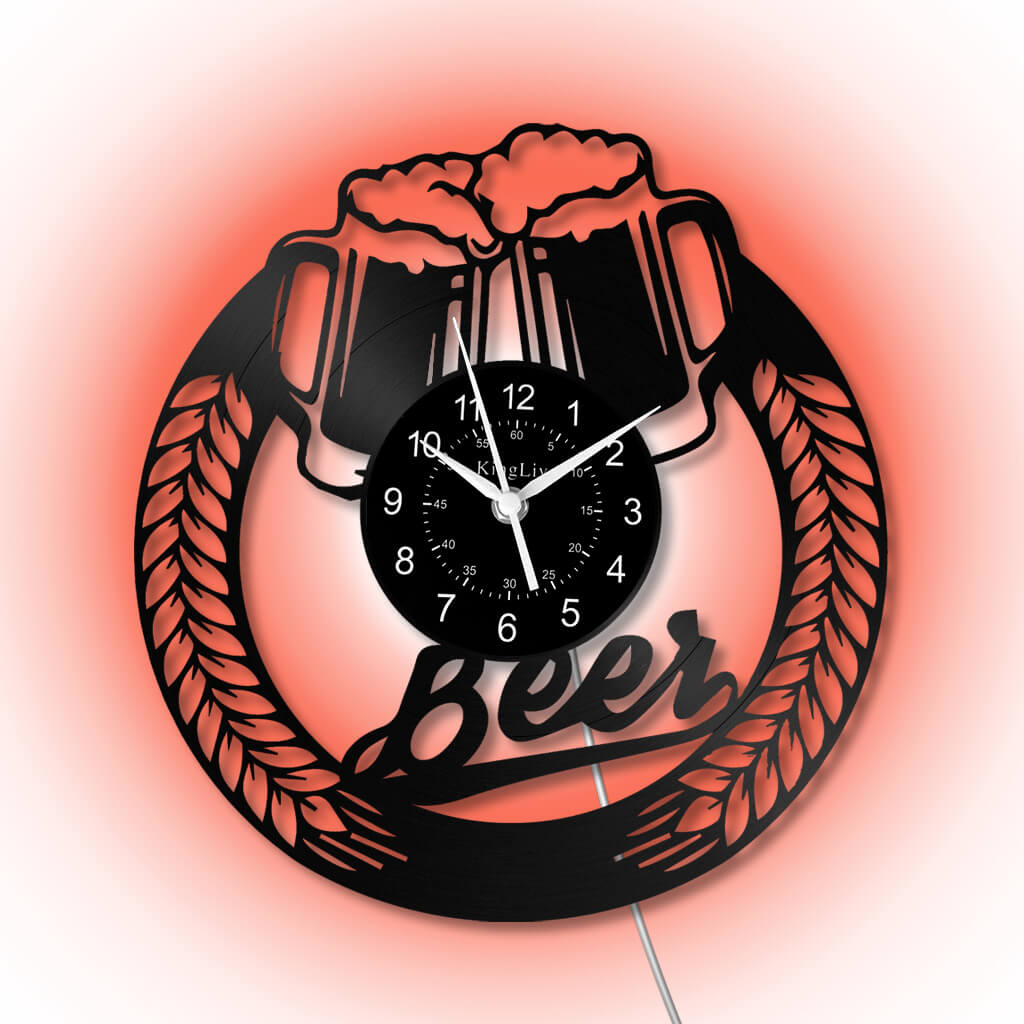 LED Vinyl Wall Clock | Beer | 12'' | 0238WPB